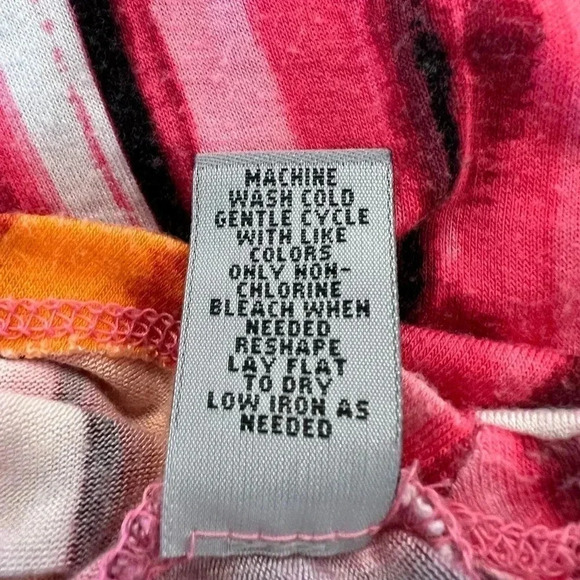 Ruff Hewn Pink Orange Stripe Long Tank Top T Shirt - Picture 8 of 9